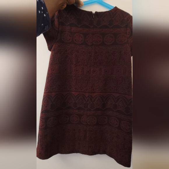 ZARA Black/Burgundy Pattern Dress sz 11/12 girls - Picture 5 of 6